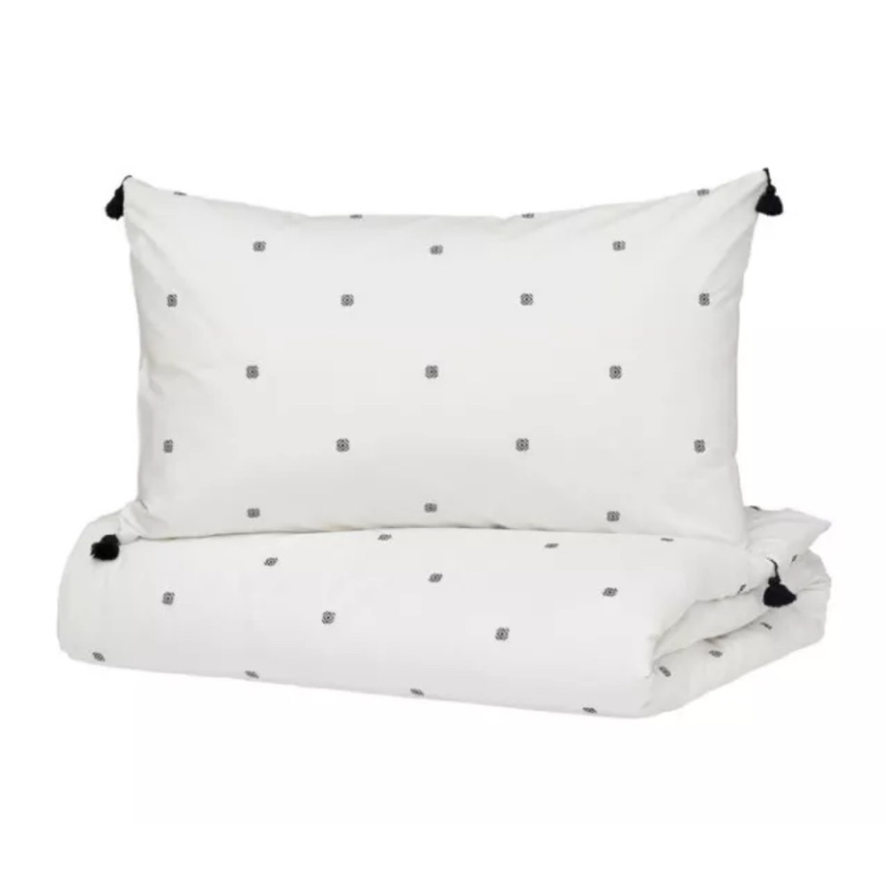 Ikea Ravtorel Twin Duvet cover and pillowcase White/Black New Set in Package